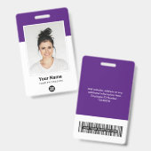 Aangepaste medewerker Grote foto Paarse Logo Badge (Voor- en achterkant)