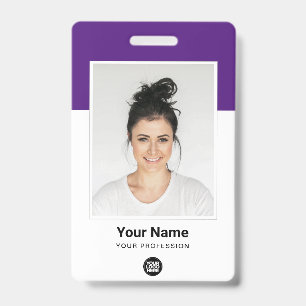 Aangepaste medewerker Grote foto Paarse Logo Badge