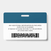 Aangepaste medewerker ID badge streepjescode Logo (Achterkant)