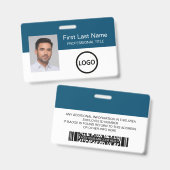 Aangepaste medewerker ID badge streepjescode Logo (Voor- en achterkant)