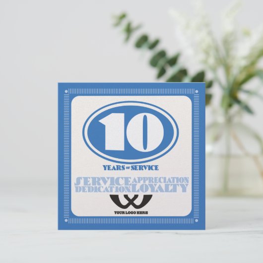 Aangepaste medewerker in kleur 10 jaar servicetoek (Staand voorkant)