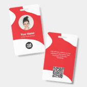 Aangepaste Medewerker Moderne Blob ID Kaart QR Badge (Voor- en achterkant)