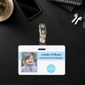 Aangepaste medewerker Personeel Foto Logo Streepje Badge