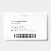 Aangepaste medewerker Personeel Foto Naam Logo Str Badge (Back)