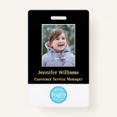 Aangepaste medewerker Personeel Foto Naam Streepje Badge (Voorkant)