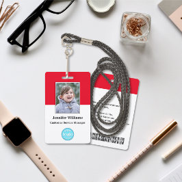 Aangepaste medewerker Personeel Foto Streepjescode Badge