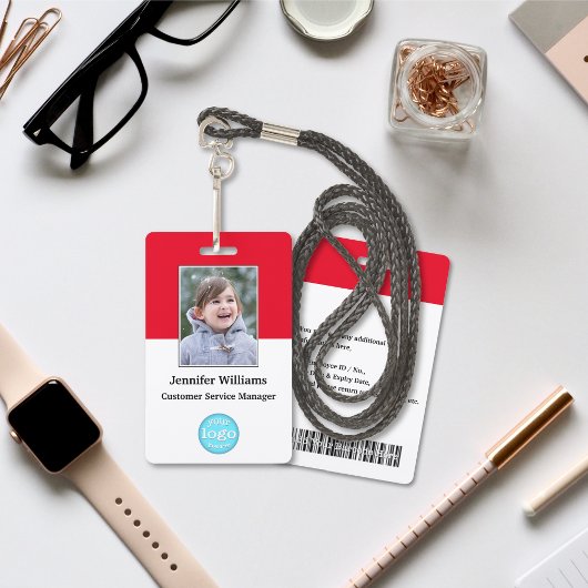 Aangepaste medewerker Personeel Foto Streepjescode Badge