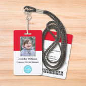 Aangepaste medewerker Personeel Foto Streepjescode Badge