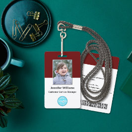 Aangepaste medewerker Personeelsnaam Foto Streepje Badge