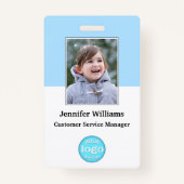 Aangepaste medewerker Personeelsnaam Foto Streepje Badge (Voorkant)