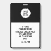 Aangepaste Media Pass Foto ID Logo QR Code | Zwart Badge (Achterkant)