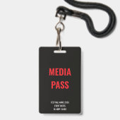 Aangepaste media pers toegang concert festival roo badge (Voorzijde met lanyard)