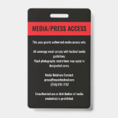 Aangepaste media pers toegang concert festival roo badge (Achterkant)