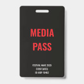 Aangepaste media pers toegang concert festival roo badge (Voorzijde)