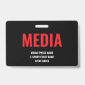 Aangepaste Media Pers Toegang Minimalistische E-Sp Badge (Voorzijde)