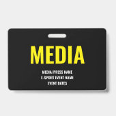 Aangepaste Media Pers Toegang Minimalistische ESpo Badge (Voorzijde)