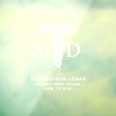 Aangepaste Medisch Arts MD Caduceus Werkuren Raamsticker (Vel 3)