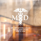 Aangepaste Medisch Arts MD Caduceus Werkuren Raamsticker (Vel 2)