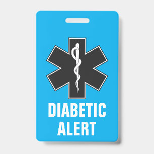 Aangepaste medische alarm-ID en diabetische noodsi Badge