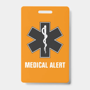 Aangepaste medische alarm-ID en noodcontactkaart Badge