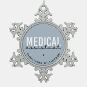 Aangepaste medische assistent | Clinical Assistant Tin Sneeuwvlok Ornament (Voorkant)