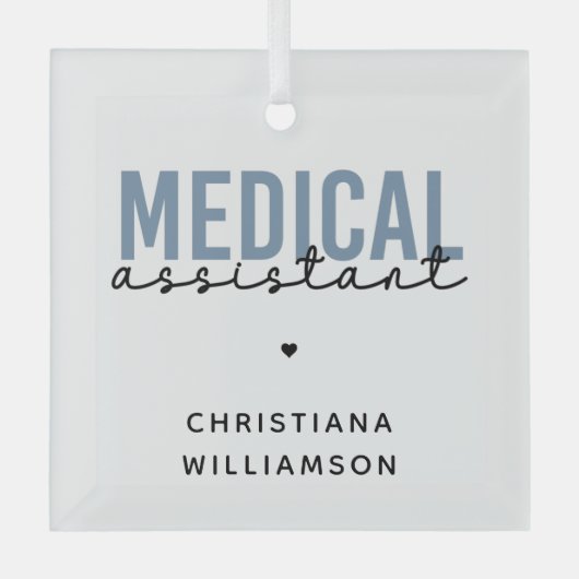 Aangepaste medische assistent | Klinische assisten Glas Ornament (Voorkant)