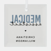 Aangepaste medische assistent | Klinische assisten Glas Ornament (Achterkant)