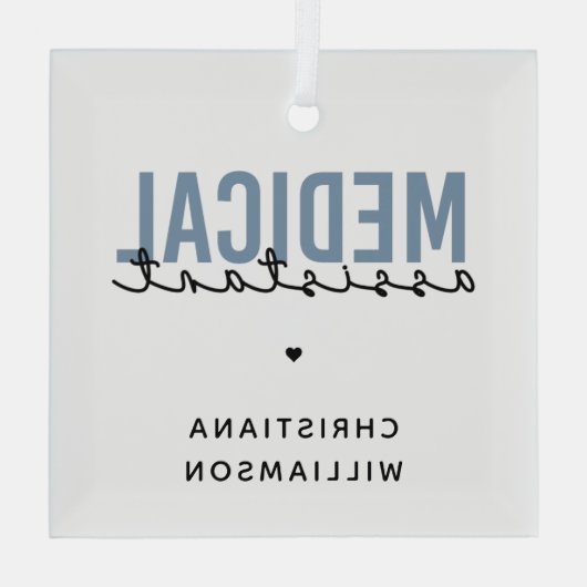 Aangepaste medische assistent | Klinische assisten Glas Ornament (Achterkant)