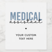 Aangepaste medische assistent | Klinische assisten Wijn Etiket (Enkel label)