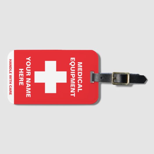 Aangepaste medische handgreep met zorg bagagelabel (Voorkant (horizontaal))