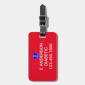 Aangepaste medische identificatie noodwaarschuwing bagagelabel (Voorkant verticaal)