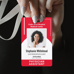 Aangepaste medische personeelsfoto ID Rood Badge