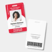 Aangepaste medische personeelsfoto ID Rood Badge (Voor- en achterkant)