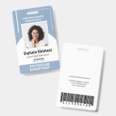 Aangepaste medische personeelsfoto ID stoffig blau Badge (Voor- en achterkant)