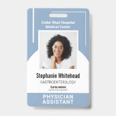 Aangepaste medische personeelsfoto ID stoffig blau Badge (Voorzijde)