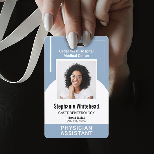 Aangepaste medische personeelsfoto ID stoffig blau Badge
