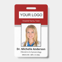 Aangepaste medische Professional Red Photo Identit