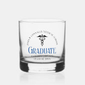 Aangepaste Medische School Afstuderen Herdenking Whisky Glas (Voorkant)