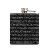 Aangepaste medische terminologie heupfles (Achterkant)