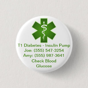 Aangepaste medische waarschuwing Button groen