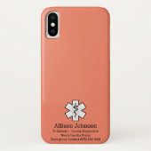 Aangepaste medische waarschuwing Telefoon Case-Mate iPhone Case (Achterkant)