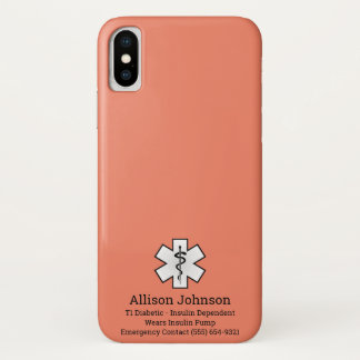 Aangepaste medische waarschuwing Telefoon Case-Mate iPhone Case