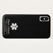 Aangepaste medische waarschuwing Telefoon Case-Mate iPhone Case (Achterkant (horizontaal))