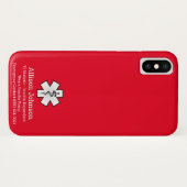 Aangepaste medische waarschuwing Telefoon Case-Mate iPhone Case (Achterkant (horizontaal))