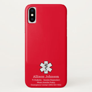 Aangepaste medische waarschuwing Telefoon Case-Mate iPhone Case
