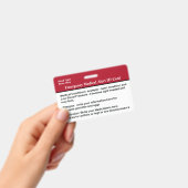 Aangepaste medische waarschuwingskaart badge (Handheld)