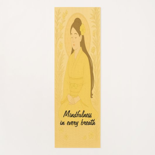 Aangepaste Meditatie Kunst Mindfulness Zen Geel Yogamat (Voorkant)