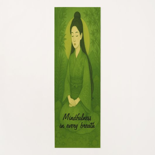 Aangepaste Meditatie Kunst Mindfulness Zen Groen Yogamat (Voorkant)