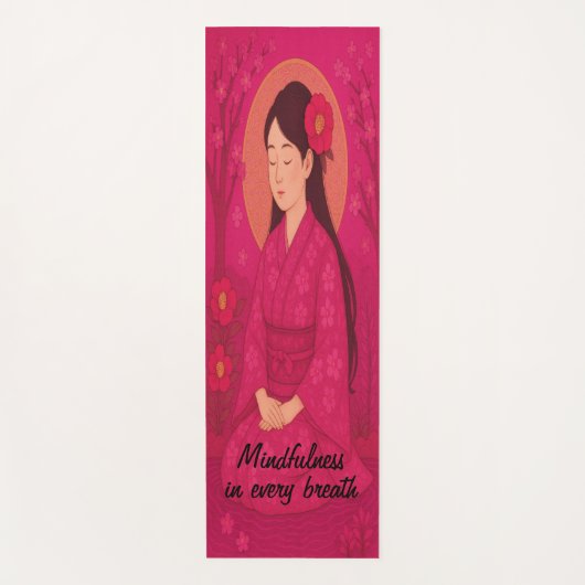 Aangepaste Meditatie Kunst Mindfulness Zen Magenta Yogamat (Voorkant)