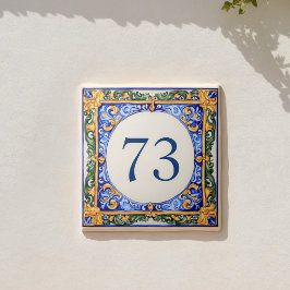 Aangepaste mediterraan majolica-adres tegeltje